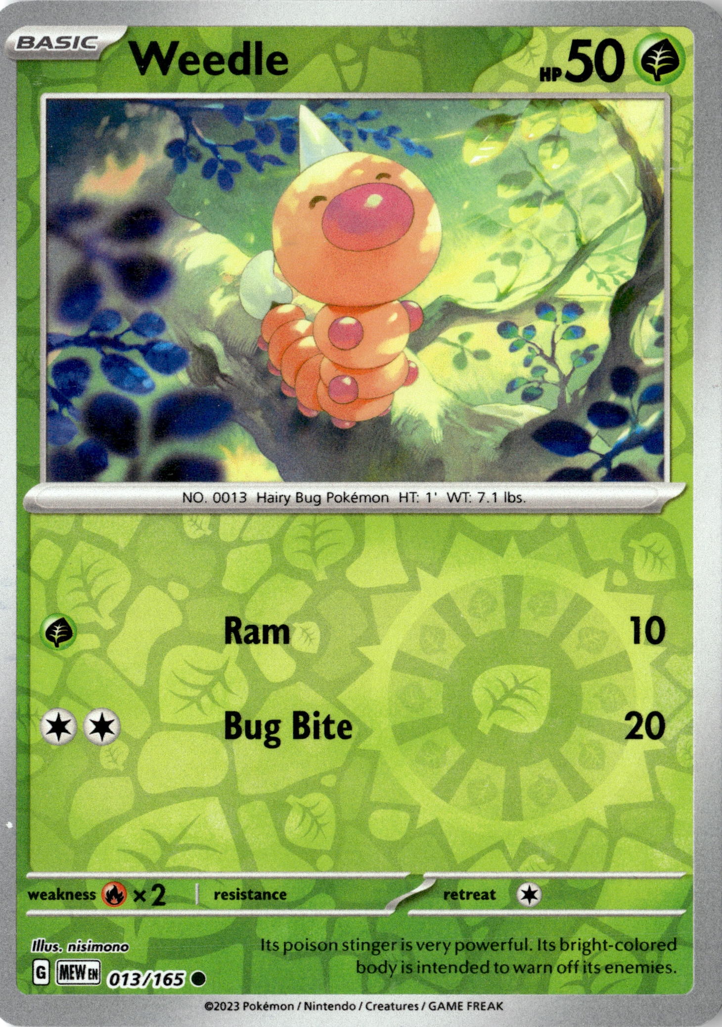 2023 Pokemon Mew En Weedle graded slab