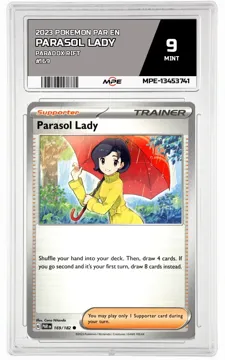 2023 POKEMON PAR EN Paradox Rift #169 Parasol Lady MPE 9 MINT — graded card up for auction