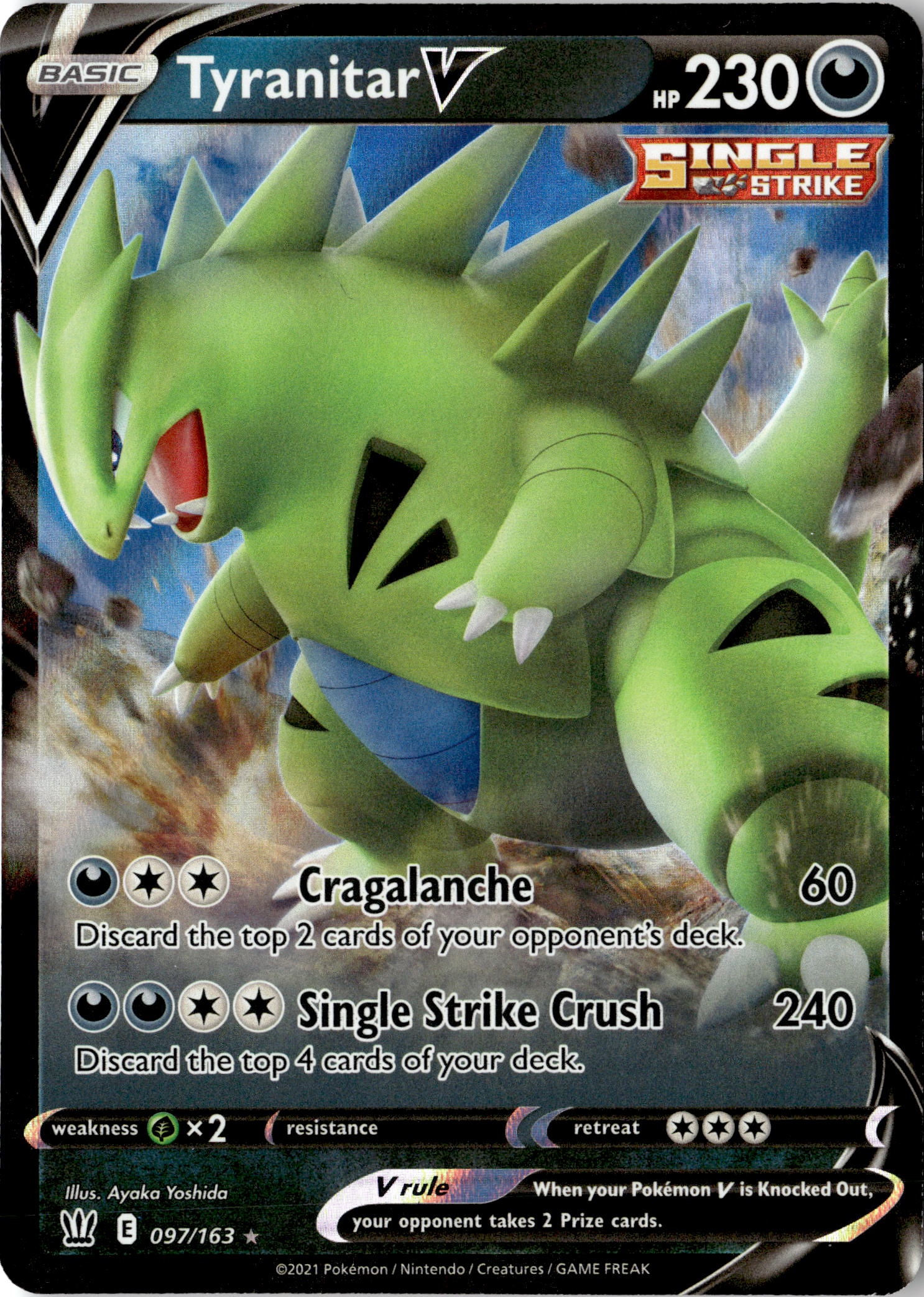 Tyranitar V graded slab