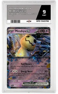 2022 POKEMON SVP EN Scarlet and Violet Promos-HOLO #004 MIMIKYU EX MPE 9 MINT — graded card up for auction