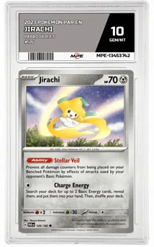 2023 POKEMON PAR EN Paradox Rift #126 JIRACHI MPE 10 GEM/MT — graded card up for auction