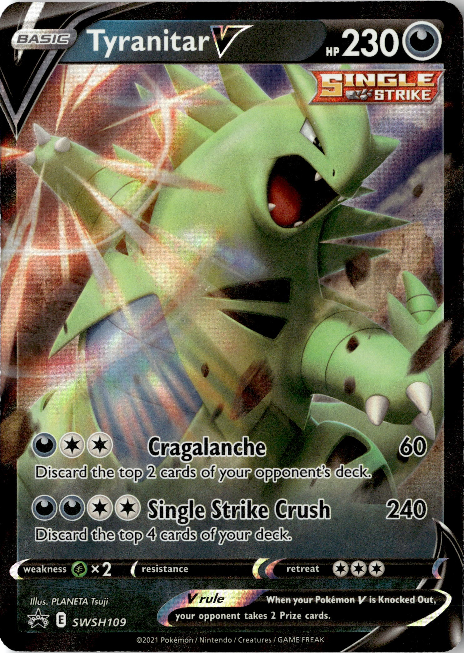 2021 Pokemon Sword And Shield Tyranitar V graded slab