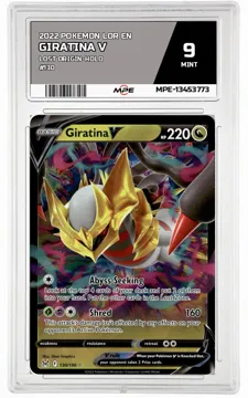 2022 POKEMON LOR EN Lost Origin-HOLO #130 Giratina V MPE 9 MINT — graded card up for auction