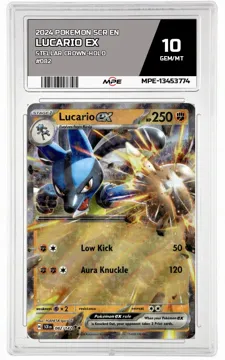 2024 POKEMON SCR EN Stellar Crown-HOLO #082 Lucario EX MPE 10 GEM/MT — graded card up for auction
