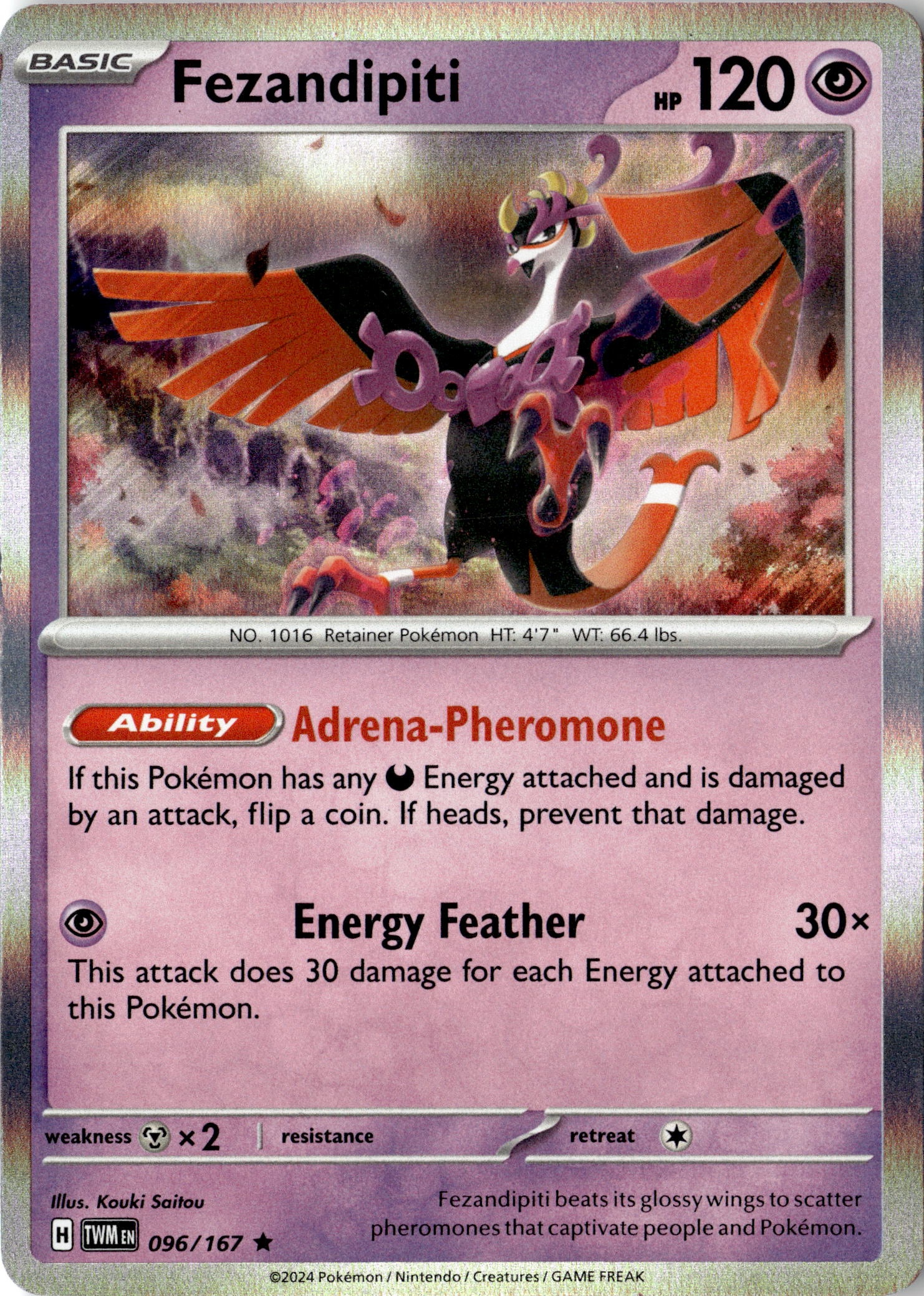 2024 Pokemon Twm En Fezandipiti graded slab