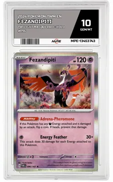 2024 POKEMON TWM EN Twilight Masquerade-HOLO #096 Fezandipiti MPE 10 GEM/MT — graded card up for auction