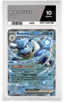 2023 POKEMON MEW EN 151-HOLO #009 Blastoise EX MPE 10 GEM/MT — graded card up for auction