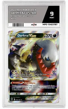 2022 POKEMON ASR EN Astral Radiance-HOLO #099 DARKRAI VSTAR MPE 9 MINT — graded card up for auction