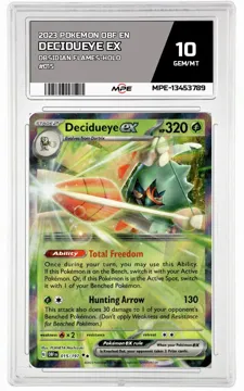 2023 POKEMON OBF EN Obsidian Flames-HOLO #015 Decidueye EX MPE 10 GEM/MT — graded card up for auction