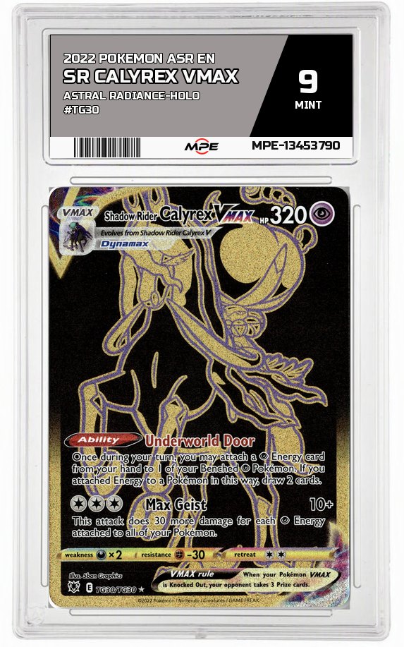 2022 POKEMON ASR EN Astral Radiance-HOLO #TG30 SR CALYREX VMAX MPE 9 MINT — graded card auctioned from the MPE vault