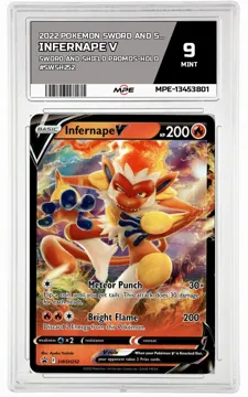 2022 POKEMON SWORD AND SHIELD SWORD AND SHIELD PROMOS-HOLO #SWSH252 Infernape V MPE 9 MINT — graded card up for auction