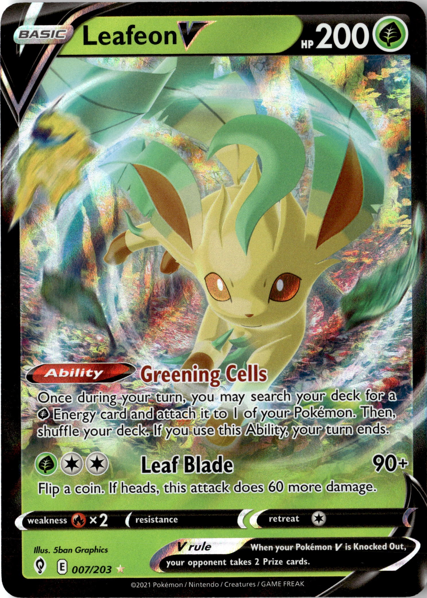 Leafeon V graded slab