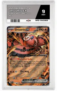 2025 POKEMON PFL EN Phantasmal Flames-HOLO #018 Oricorio EX MPE 9 MINT — graded card up for auction