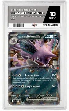 2022 POKEMON SVP EN Scarlet and Violet Promos-HOLO #217 TEAM ROCKET'S NIDOKING EX MPE 10 GEM/MT — graded card up for auction