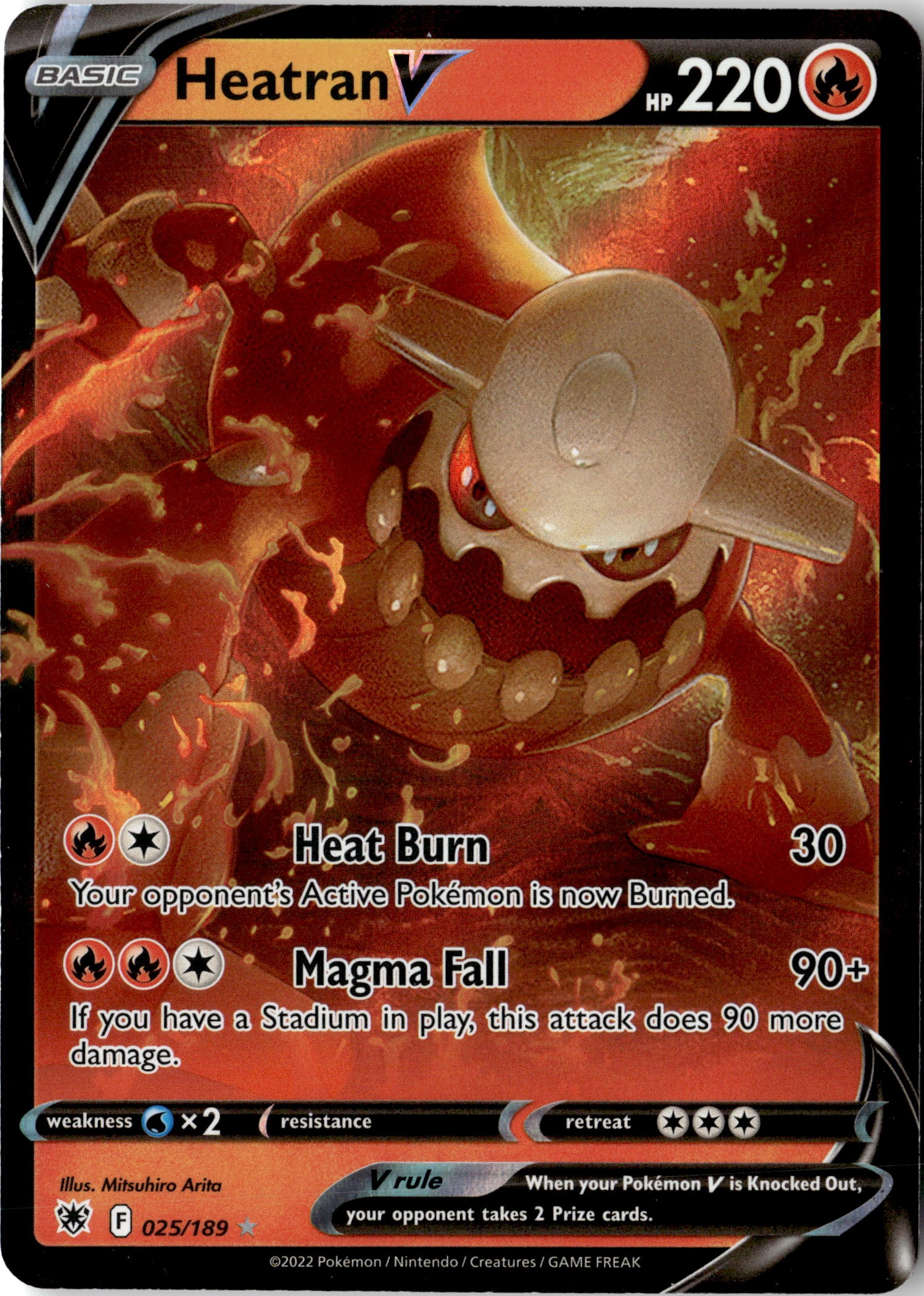 2022 Pokemon Asr En Heatran V graded slab
