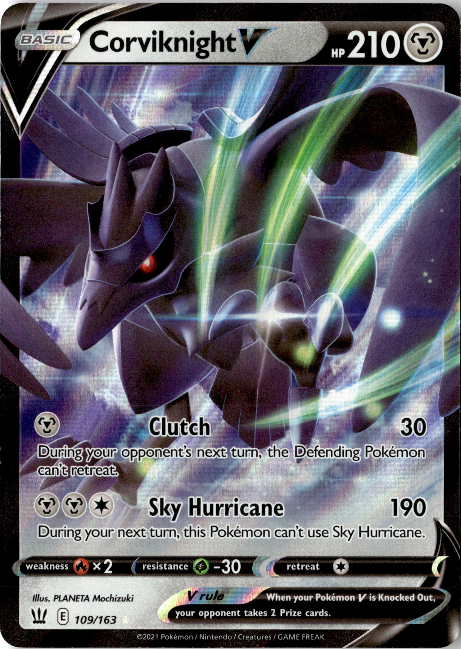 2021 Pokemon Bst En Corviknight V graded slab