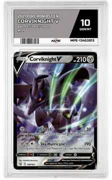 2021 POKEMON BST EN Battle Styles-HOLO #109 Corviknight V MPE 10 GEM/MT — graded card up for auction