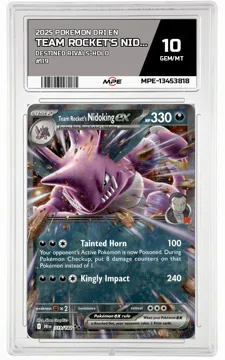 2025 POKEMON DRI EN Destined Rivals-HOLO #119 Team Rocket's Nidoking EX MPE 10 GEM/MT — graded card up for auction