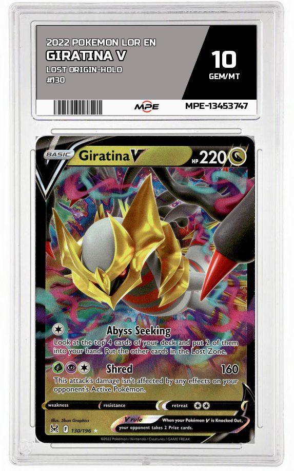 2022 POKEMON LOR EN Lost Origin-HOLO #130 Giratina V MPE 10 GEM/MT — graded card auctioned from the MPE vault