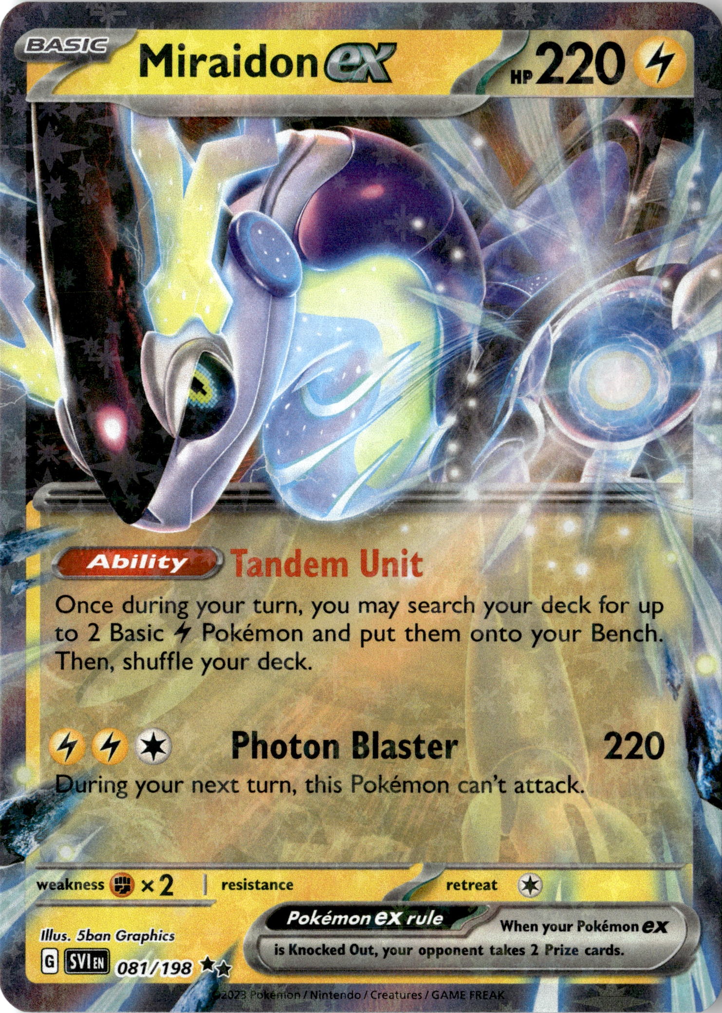 2023 Pokemon Sv1 En Miraidon Ex graded slab