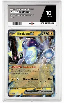 2023 POKEMON SV1 EN Scarlet and Violet-HOLO #081 MIRAIDON EX MPE 10 GEM/MT — graded card up for auction