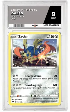 2020 POKEMON RCL EN Rebel Clash #139 Zacian MPE 9 MINT — graded card up for auction