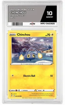 2021 POKEMON EVS EN Evolving Skies #052 Chinchou MPE 10 GEM/MT — graded card up for auction