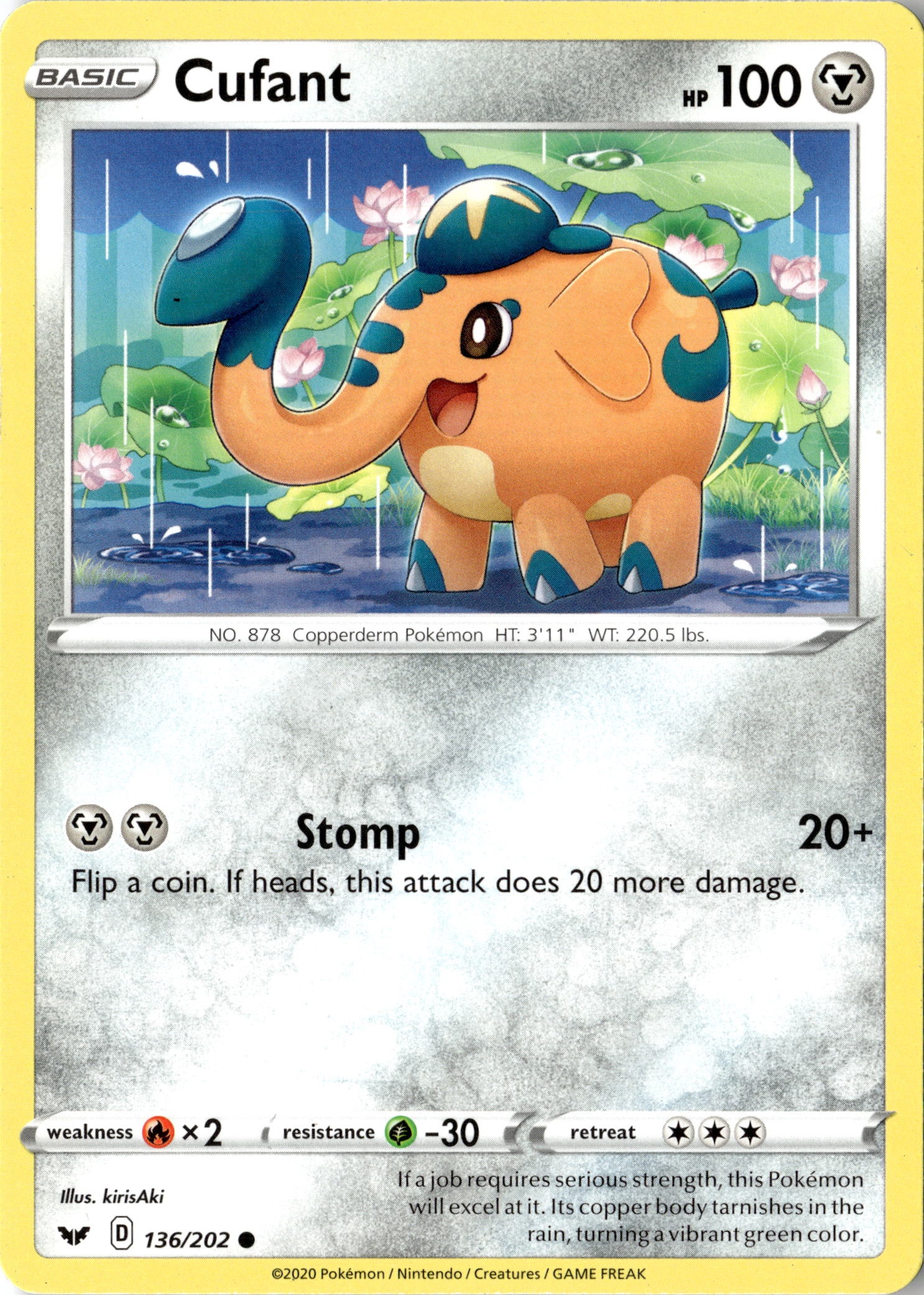 2020 Pokemon Ssh En Cufant graded slab