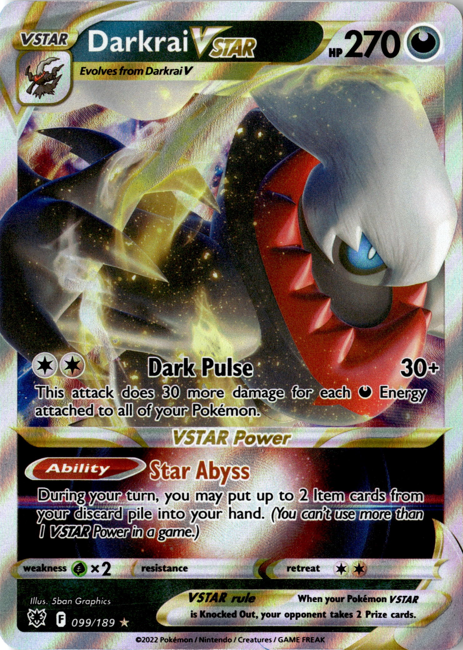 2022 Pokemon Asr En Darkrai VSTAR graded slab