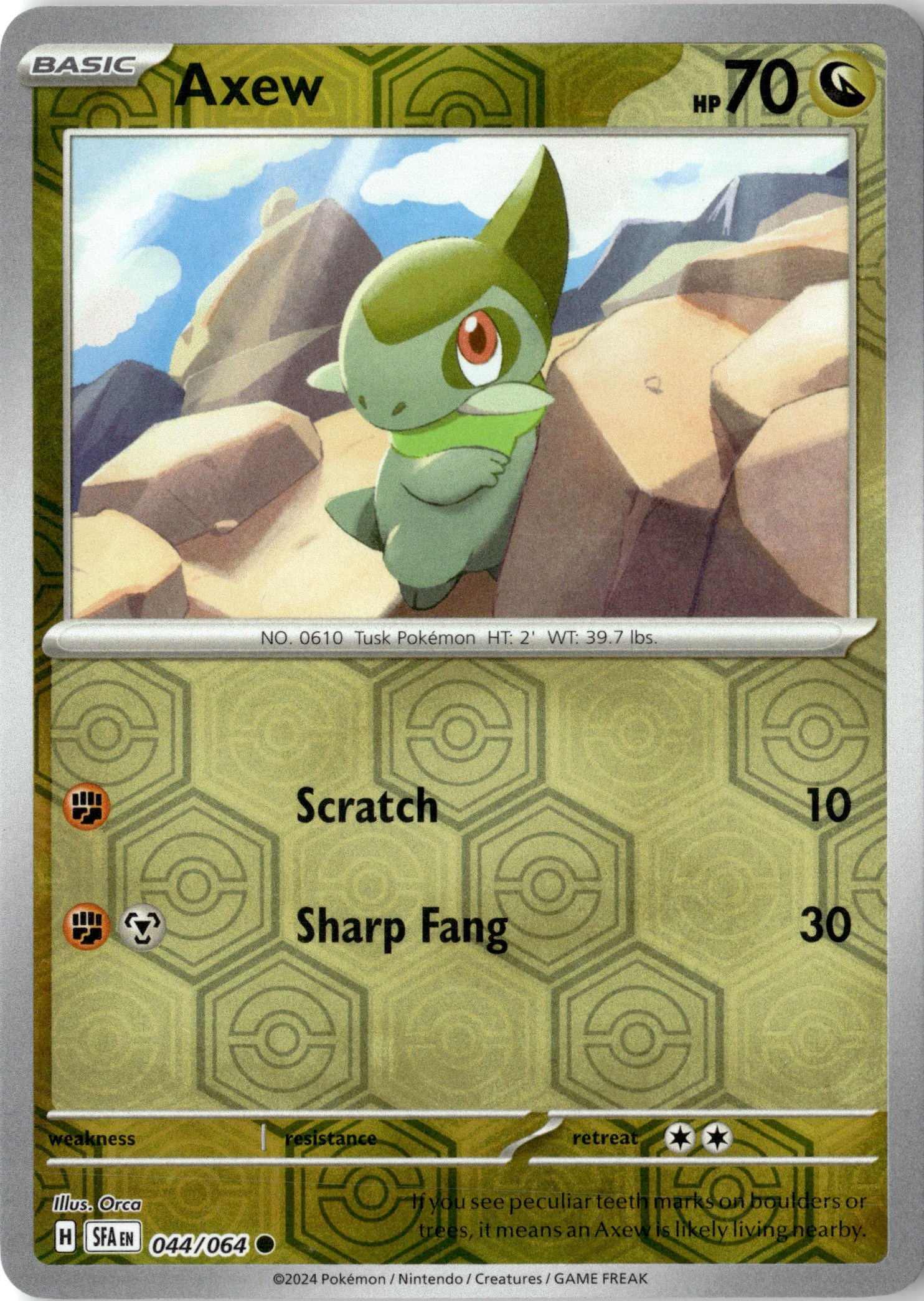 2024 Pokemon Sfa En Axew graded slab