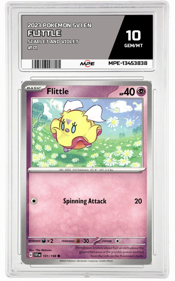 2023 POKEMON SV1 EN Scarlet and Violet #101 Flittle MPE 10 GEM/MT — graded card auctioned from the MPE vault