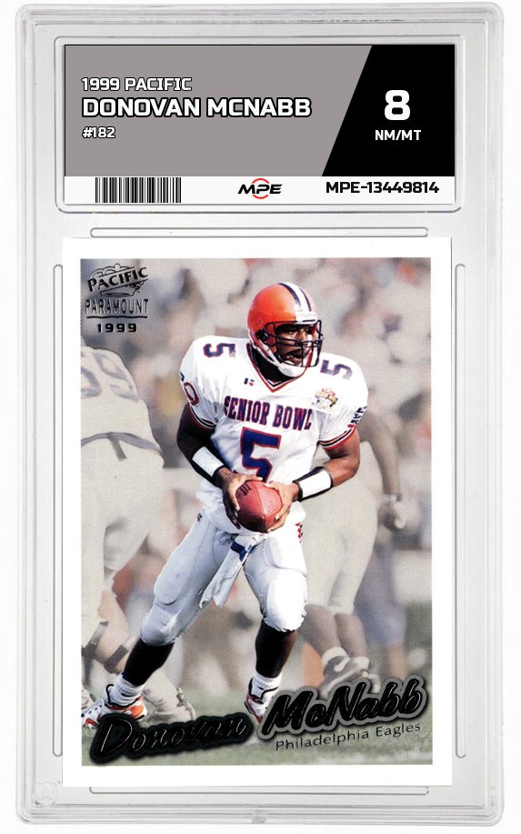 1999 PACIFIC #182 DONOVAN MCNABB MPE 8 NM/MT — graded card auctioned from the MPE vault
