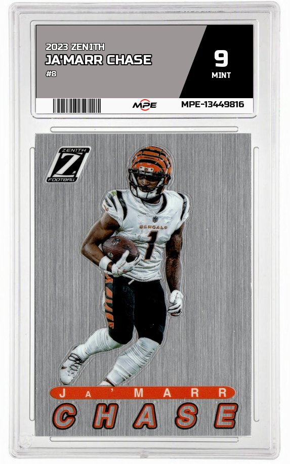 2023 ZENITH #8 JA'MARR CHASE MPE 9 MINT — graded card auctioned from the MPE vault