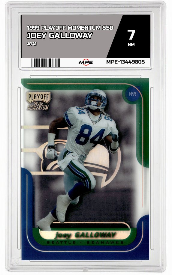 1999 PLAYOFF MOMENTUM SSD #141 JOEY GALLOWAY MPE 7 NM — graded card auctioned from the MPE vault