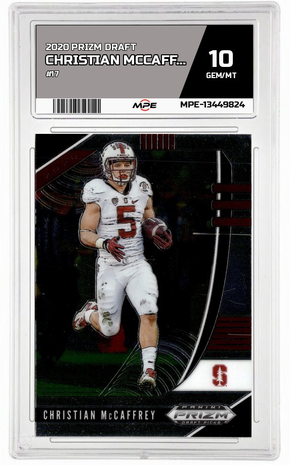 2020 PRIZM DRAFT #17 CHRISTIAN MCCAFFREY MPE 10 GEM/MT — graded card auctioned from the MPE vault
