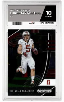 2020 PRIZM DRAFT #17 CHRISTIAN MCCAFFREY MPE 10 GEM/MT — graded card up for auction