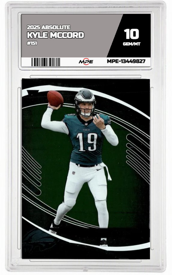 2025 ABSOLUTE #151 KYLE MCCORD MPE 10 GEM/MT — graded card auctioned from the MPE vault