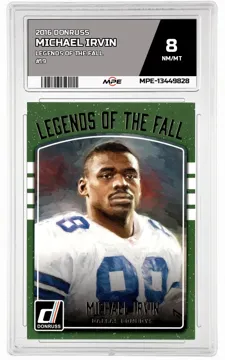 2016 DONRUSS LEGENDS OF THE FALL #19 MICHAEL IRVIN MPE 8 NM/MT — graded card up for auction