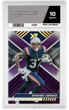 2022 XR PURPLE /25 #9 DAMIEN HARRIS MPE 10 GEM/MT — graded card up for auction