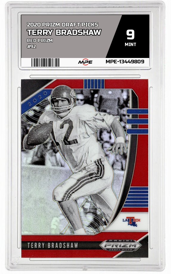 2020 PRIZM DRAFT PICKS RED PRIZM #92 TERRY BRADSHAW MPE 9 MINT — graded card auctioned from the MPE vault