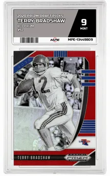 2020 PRIZM DRAFT PICKS RED PRIZM #92 TERRY BRADSHAW MPE 9 MINT — graded card up for auction