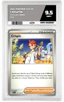 2024 POKEMON SCR EN STELLAR CROWN #133 CRISPIN MPE 9.5 MINT+ — graded card up for auction
