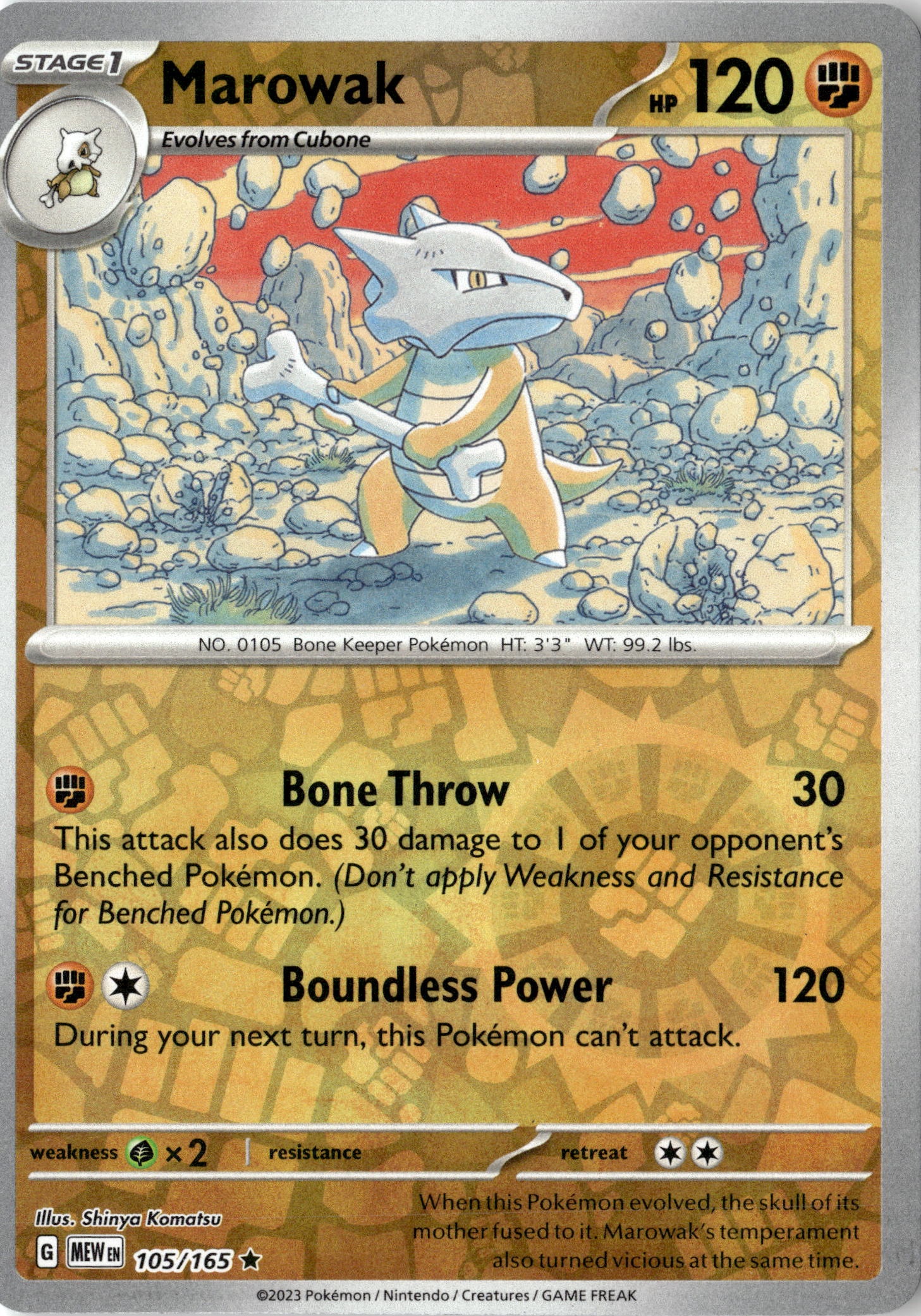 2023 Pokemon Mew En Marowak graded slab