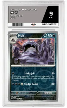 2023 POKEMON MEW EN 151-REV HOLO #089 MUK MPE 9 MINT — graded card up for auction