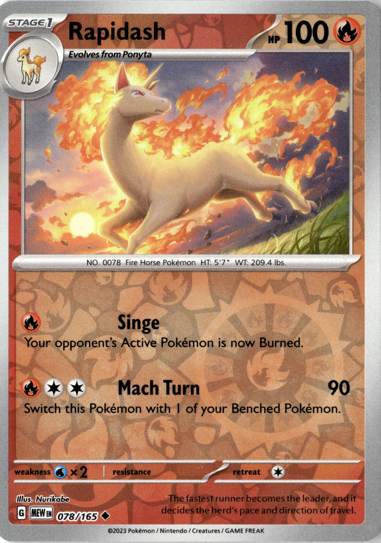 2023 Pokemon Mew En Rapidash graded slab