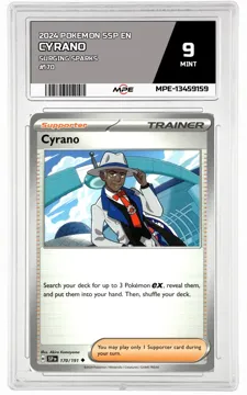 2024 POKEMON SSP EN SURGING SPARKS #170 CYRANO MPE 9 MINT — graded card up for auction