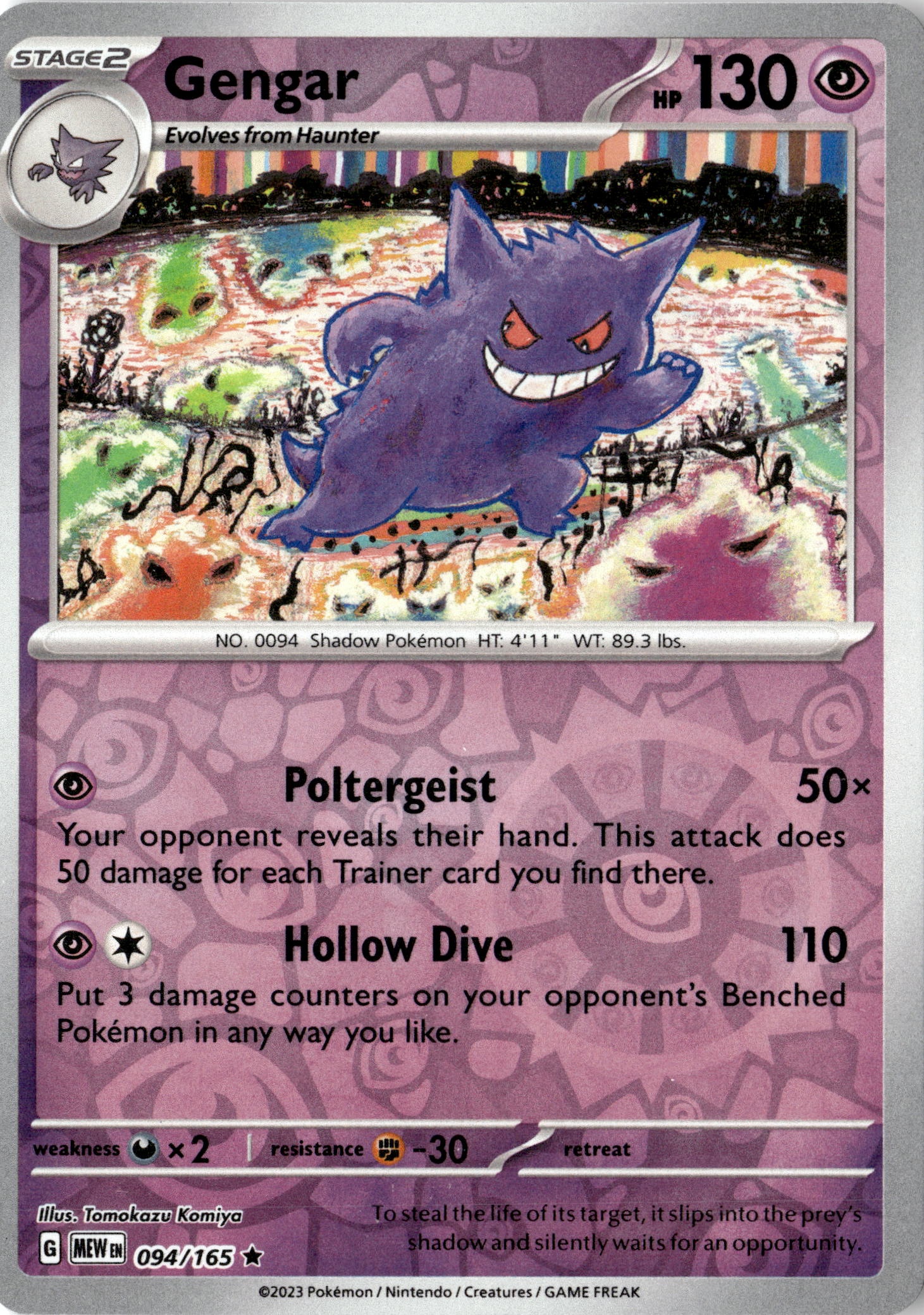 2023 Pokemon Mew En Gengar graded slab
