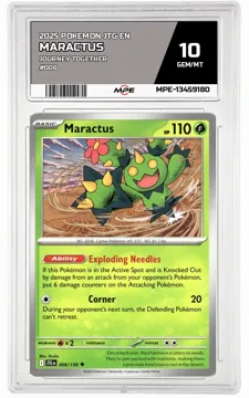 2025 POKEMON JTG EN JOURNEY TOGETHER #008 MARACTUS MPE 10 GEM/MT — graded card up for auction