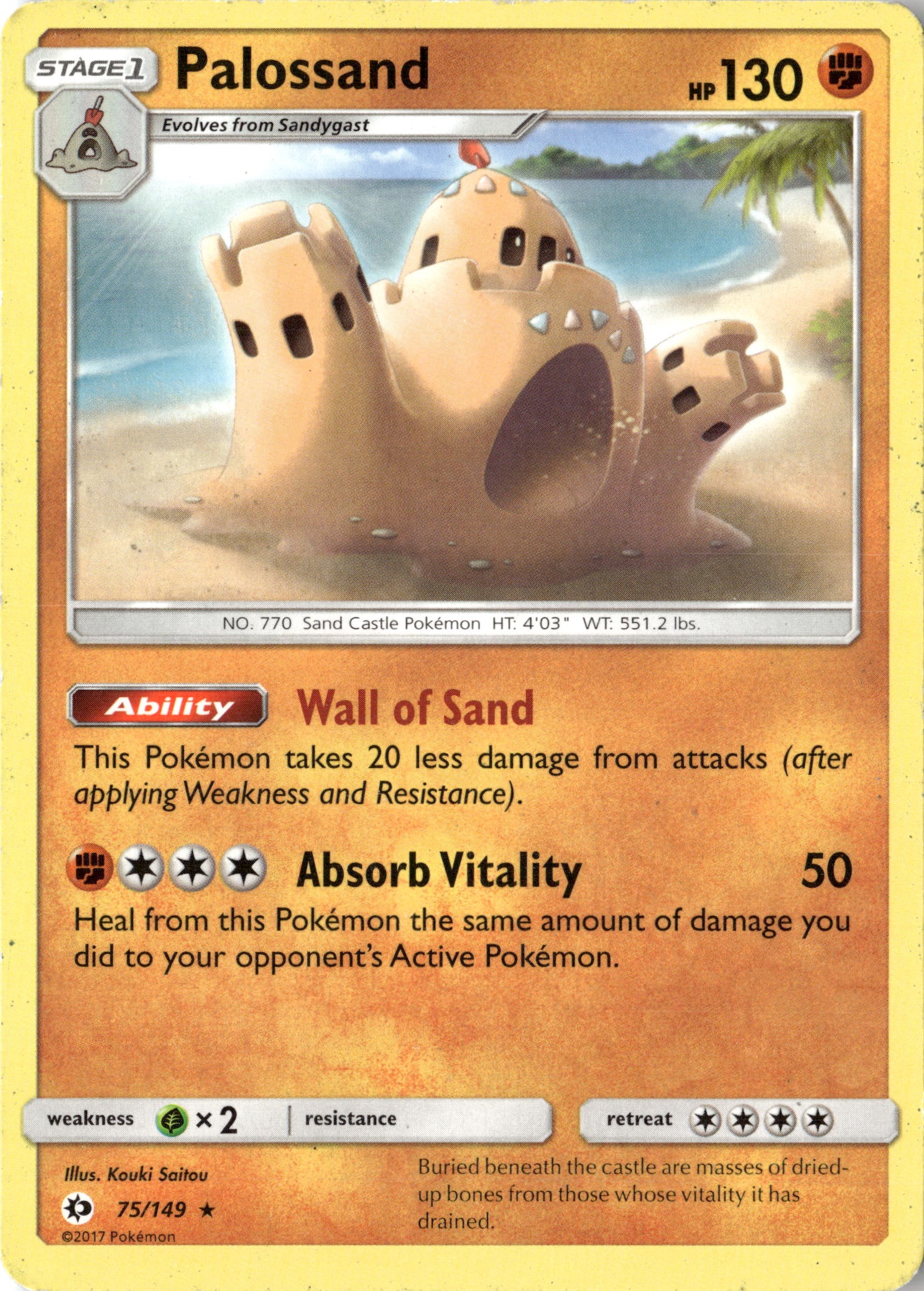 2017 Pokemon Sum En Palossand graded slab