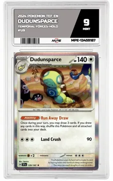 2024 POKEMON TEF EN TEMPORAL FORCES-HOLO #129 DUDUNSPARCE MPE 9 MINT — graded card up for auction